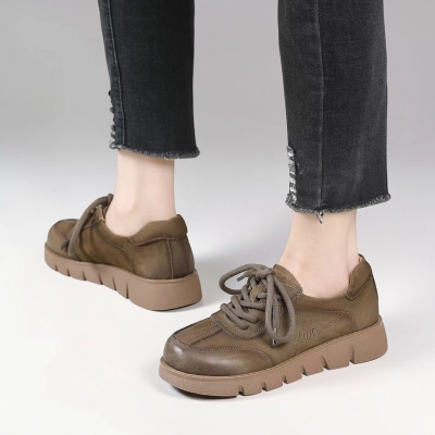 Полуботинки женские натуральная кожа коричневые YD313-5