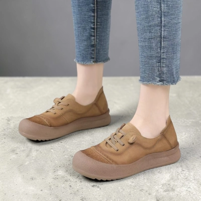 Туфли женские натуральная кожа коричневые YD154-2