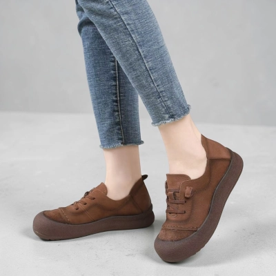 Туфли женские натуральная кожа шоколадные YD154-1