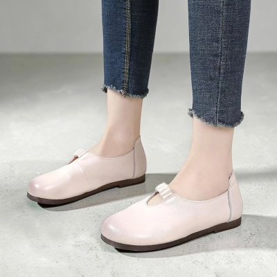 Туфли женские натуральная кожа бежевые YD141-3