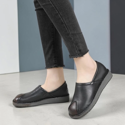 Туфли женские натуральная кожа черные YD137-1