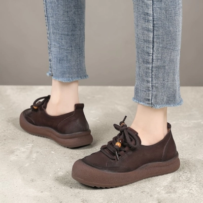 Полуботинки женские натуральная кожа шоколадные YD155-1