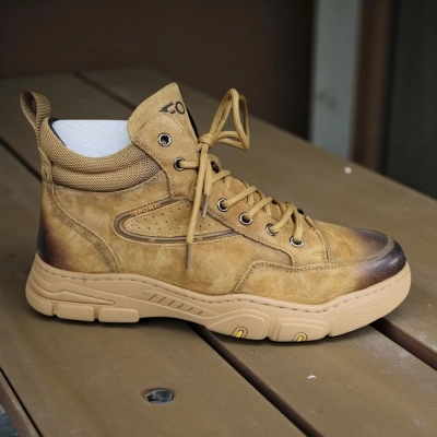 Ботинки мужские зимние UFOQQ натуральный нубук песочные 10022 Ботинки мужские зимние UFOQQ натуральный нубук песочные 10022