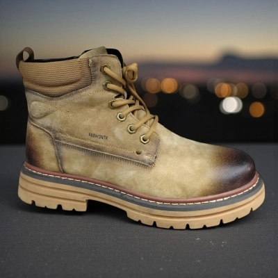 Ботинки мужские зимние UFOQQ натуральный нубук бежевые 10042 Ботинки мужские зимние UFOQQ натуральный нубук бежевые 10042