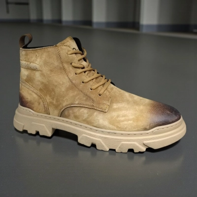 Ботинки мужские зимние UFOQQ натуральный нубук бежевые 10032 Ботинки мужские зимние UFOQQ натуральный нубук бежевые 10032