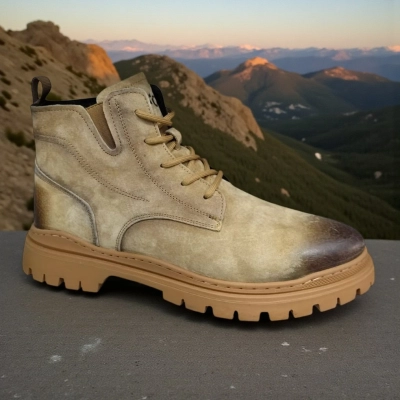 Ботинки мужские зимние UFOQQ натуральный нубук бежевые 10029 Ботинки мужские зимние UFOQQ натуральный нубук бежевые 10029