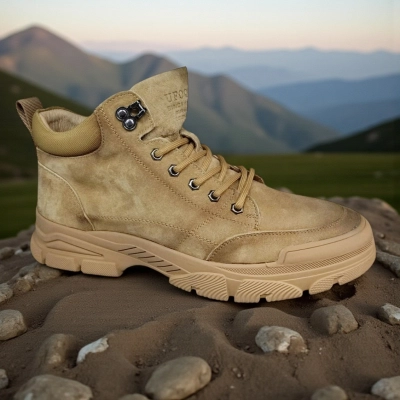 Ботинки мужские зимние UFOQQ натуральный нубук бежевые 10013 Ботинки мужские зимние UFOQQ натуральный нубук бежевые 10013