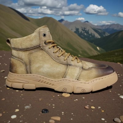 Ботинки мужские зимние UFOQQ натуральный нубук бежевые 10009 Ботинки мужские зимние UFOQQ натуральный нубук бежевые 10009