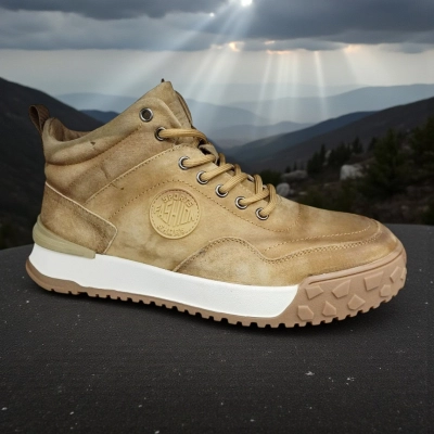 Ботинки мужские зимние UFOQQ натуральный нубук бежевые 9998 Ботинки мужские зимние UFOQQ натуральный нубук бежевые 9998