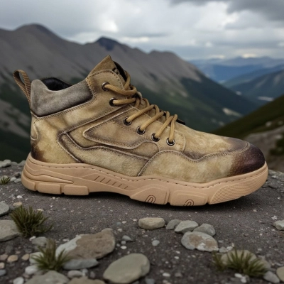 Ботинки мужские зимние UFOQQ натуральный нубук бежевые 9984 Ботинки мужские зимние UFOQQ натуральный нубук бежевые 9984