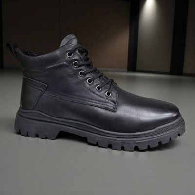 Ботинки мужские зимние UFOQQ натуральная кожа черные 10041 Ботинки мужские зимние UFOQQ натуральная кожа черные 10041