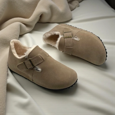 Полуботинки женские зимние натуральная замша капучино M6163-4P