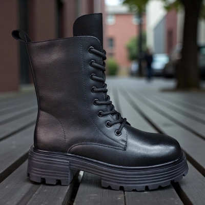 Ботинки женские зимние натуральная кожа черные 10251 Ботинки женские зимние натуральная кожа черные 10251