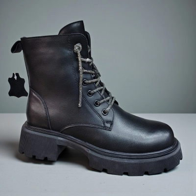 Ботинки женские зимние натуральная кожа черные 10249 Ботинки женские зимние натуральная кожа черные 10249