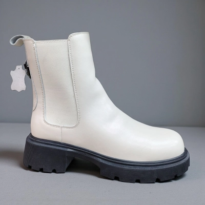 Ботинки женские челси зимние натуральная кожа бежевые 10246 Ботинки женские челси зимние натуральная кожа бежевые 10246