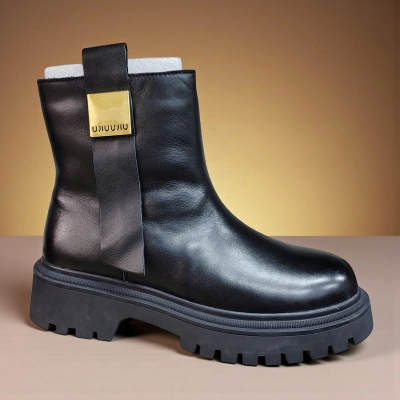 Ботинки женские зимние натуральная кожа черные 10242