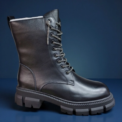 Ботинки женские зимние натуральная кожа черные 10237