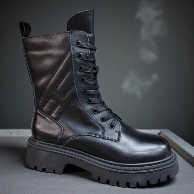 Ботинки женские зимние натуральная кожа черные 10236