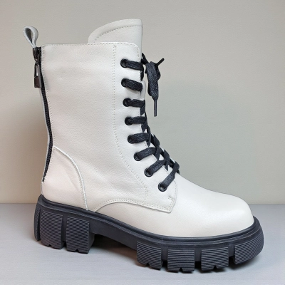 Ботинки женские зимние натуральная кожа бежевые 10235