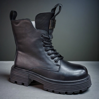 Ботинки женские зимние натуральная кожа черные 10234