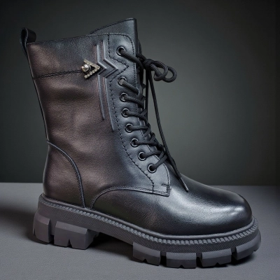 Ботинки женские зимние натуральная кожа черные 10233