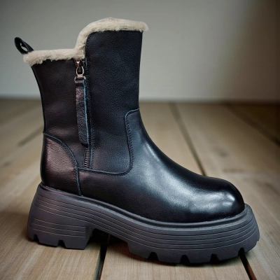 Ботинки женские зимние натуральная кожа черные 10226 Ботинки женские зимние натуральная кожа черные 10226