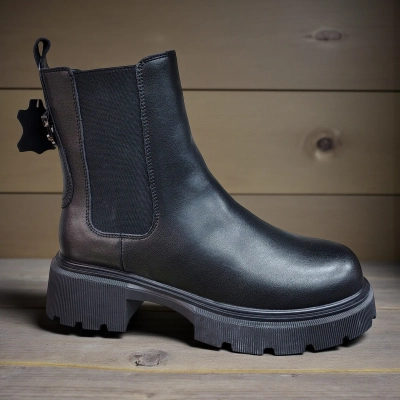 Ботинки женские челси зимние натуральная кожа черные 10259 Ботинки женские челси зимние натуральная кожа черные 10259