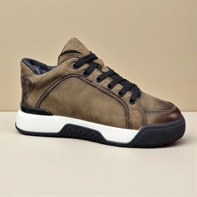 Кроссовки мужские зимние натуральный нубук песочные 10264 Кроссовки мужские зимние натуральный нубук песочные 10264