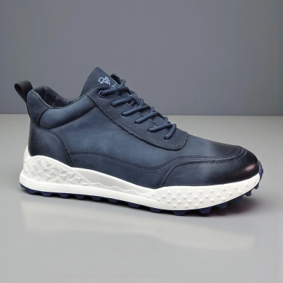 Кроссовки мужские зимние натуральный нубук синие 10268