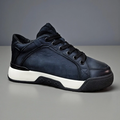 Кроссовки мужские зимние натуральный нубук синие 10279