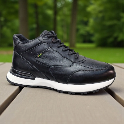 Кроссовки мужские зимние натуральная кожа черные 10283 Кроссовки мужские зимние натуральная кожа черные 10283