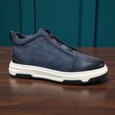 Ботинки мужские зимние натуральный нубук синие 10290