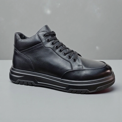 Ботинки мужские зимние натуральная кожа черные 10295 Ботинки мужские зимние натуральная кожа черные 10295