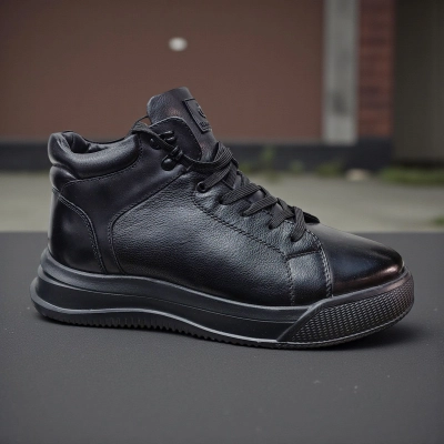 Ботинки мужские зимние натуральная кожа черные 10297 Ботинки мужские зимние натуральная кожа черные 10297