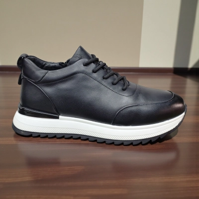 Кроссовки мужские демисезон натуральная кожа черные 10342 Кроссовки мужские демисезон натуральная кожа черные 10342