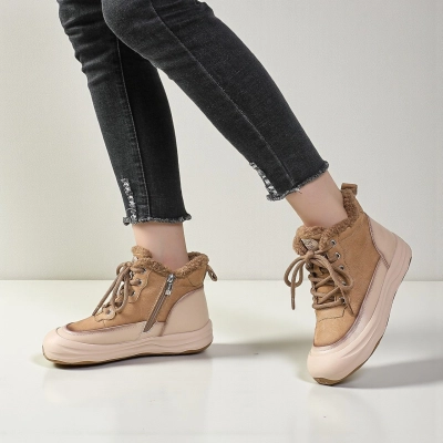 Женские зимние ботинки YM060-1 натуральная кожа какао