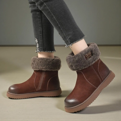 Женские зимние ботинки YM076-2 натуральная кожа шоколадные