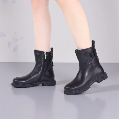 Женские зимние полусапоги W271-1 натуральная кожа черные Женские зимние полусапоги W271-1 натуральная кожа черные