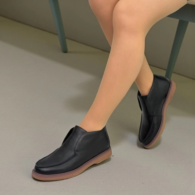 Полуботинки женские демисезонные натуральная кожа черные H3050-1A Полуботинки женские демисезонные натуральная кожа черные H3050-1A