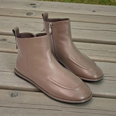 Ботинки женские демисезонные натуральная кожа кремовые X1201-7