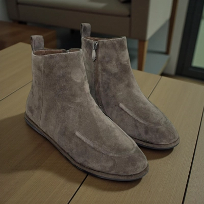 Ботинки женские демисезонные натуральная замша хаки X1201-10A