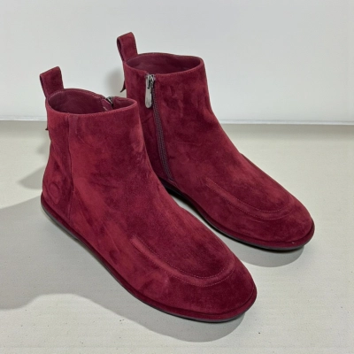Ботинки женские демисезонные натуральная замша бордовые X1201-19A