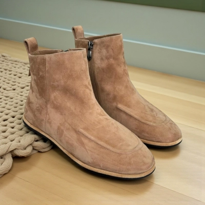 Ботинки женские демисезонные натуральная замша бежевые X1201-17A