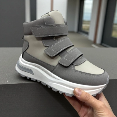 Кроссовки женские зимние PINDIAN искусственная кожа серые 10763 Кроссовки женские зимние PINDIAN искусственная кожа серые 10763