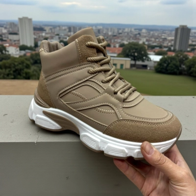 Кроссовки женские зимние PINDIAN искусственная кожа капучино 10773 Кроссовки женские зимние PINDIAN искусственная кожа капучино 10773