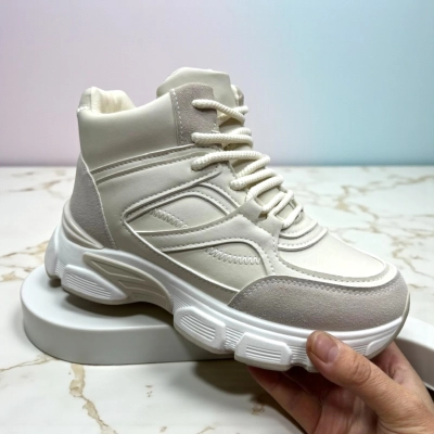 Кроссовки женские зимние PINDIAN искусственная кожа бежевые 10774 Кроссовки женские зимние PINDIAN искусственная кожа бежевые 10774