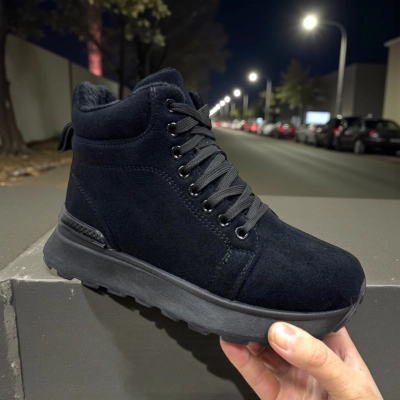 Кроссовки женские зимние PINDIAN искусственная замша черные 10777 Кроссовки женские зимние PINDIAN искусственная замша черные 10777