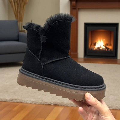 Угги женские PINDIAN на зиму искусственная замша черные 10783 Угги женские PINDIAN на зиму искусственная замша черные 10783