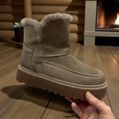 Угги женские PINDIAN на зиму искусственная замша хаки 10786 Угги женские PINDIAN на зиму искусственная замша хаки 10786