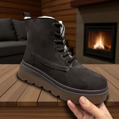 Ботинки женские PINDIAN на зиму искусственная замша шоколадные 10787 Ботинки женские PINDIAN на зиму искусственная замша шоколадные 10787